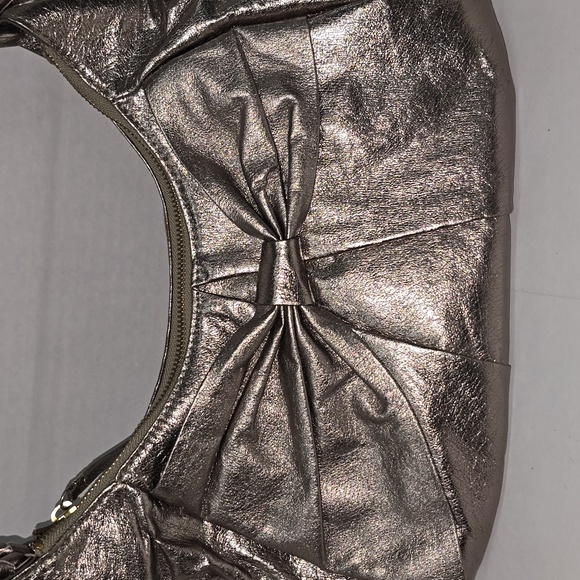 Elliot Lucca Metallic Leather Hobo Shoulder Purse - Picture 3 of 16